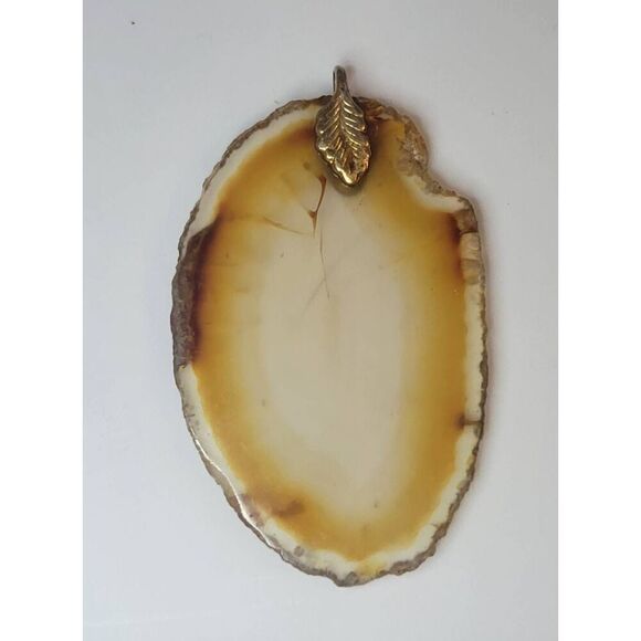 Agate Slice Pendant Crystal Slice Approx 2.5 inches Large - Picture 3 of 5